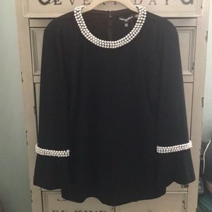 Karl Lagerfeld Pearl Accent Top